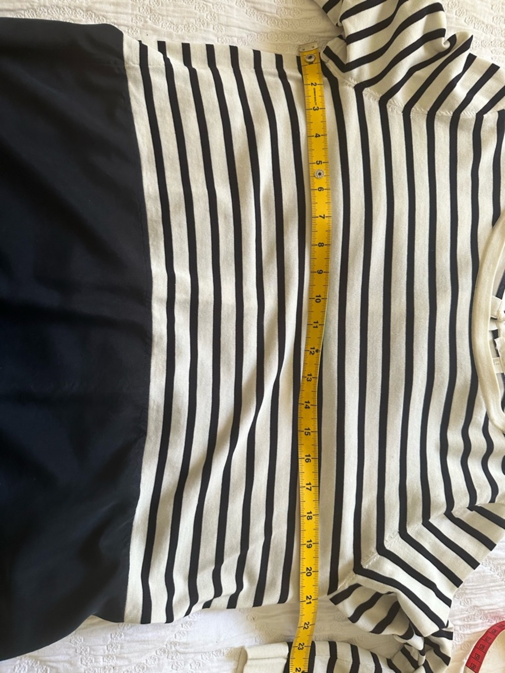 COS silk layer striped 3/4 sleeve blouse size medium - Picture 10 of 11
